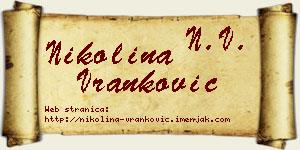 Nikolina Vranković vizit kartica